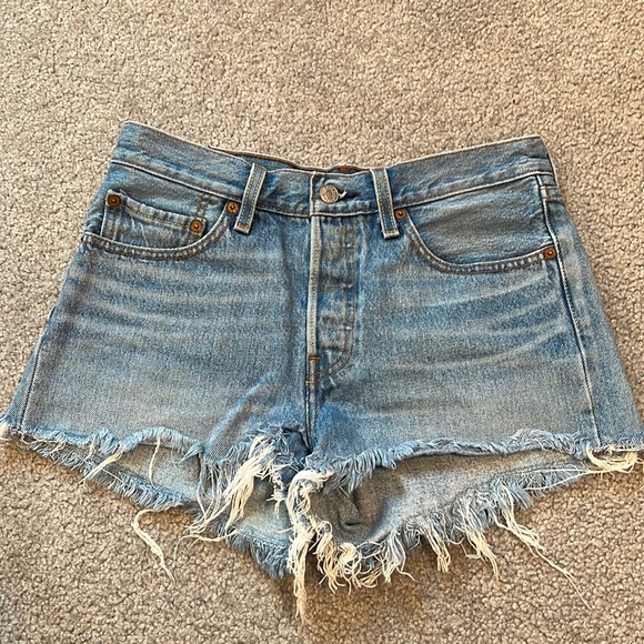 Levi's Pants - Levi’s High Waisted Frayed Hem Denim Shorts